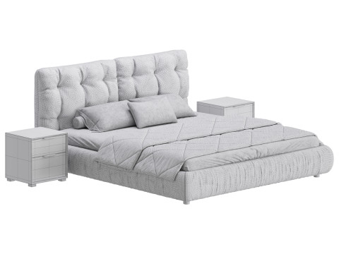 Modern Bed Frame Foam Standard Bed 3D Model