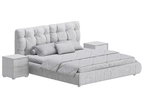 Modern Bed Frame Foam Standard Bed 3D Model