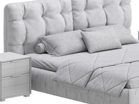 Modern Bed Frame Foam Standard Bed 3D Model
