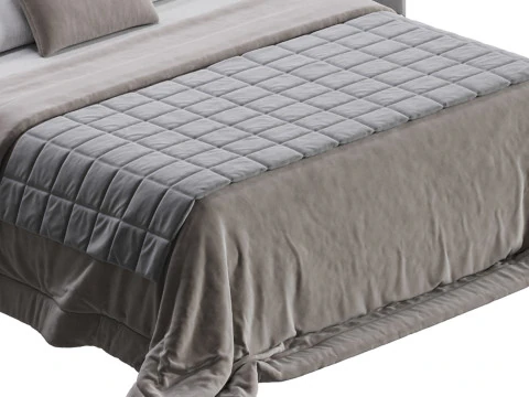 モダンなベージュのキングサイズベッド 3Dモデル