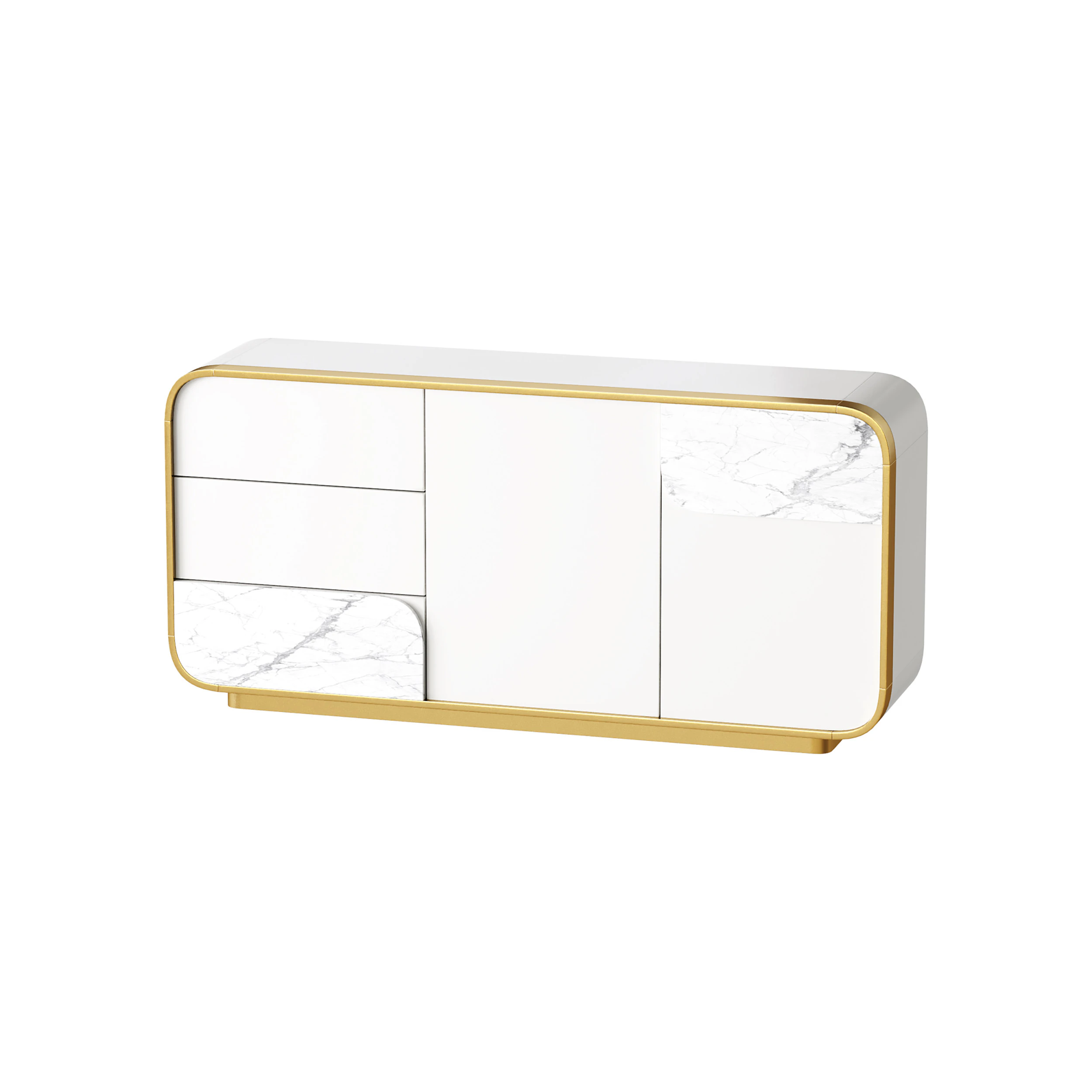 Modern Off White Sideboard 3D Model .c4d .max .obj .3ds .fbx .stl .blend