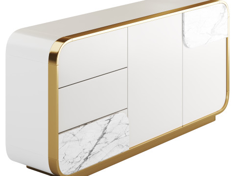 Modern Off White Sideboard 3D 模型