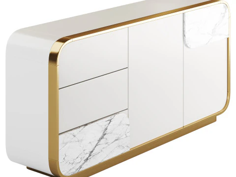 Modern Off White Sideboard 3D Model