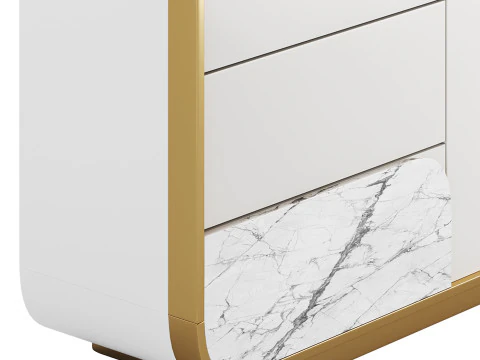 Modern Off White Sideboard 3D Model
