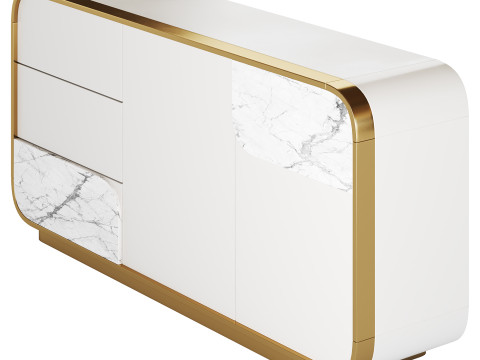 Modern Off White Sideboard 3D 模型