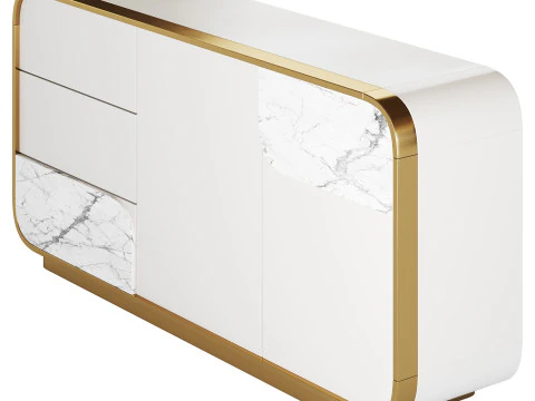 Modern Off White Sideboard 3D Model