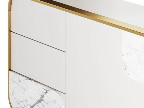 Modern Off White Sideboard 3D Model