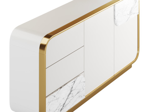 Modern Off White Sideboard 3D 模型