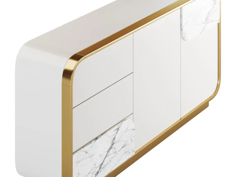 Modern Off White Sideboard 3D Model