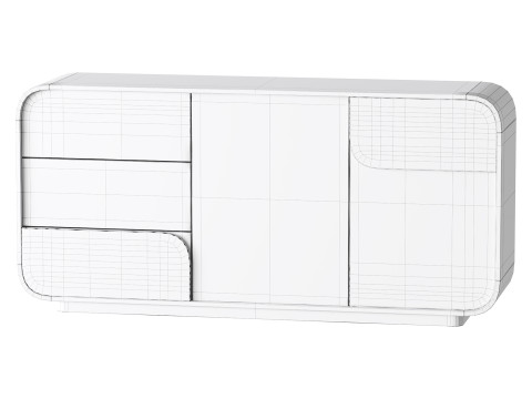 Modern Off White Sideboard 3D 模型