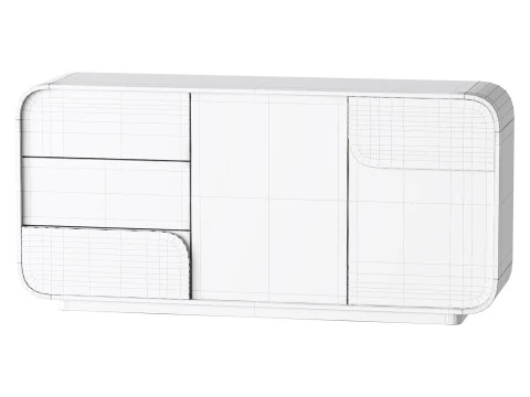 Modern Off White Sideboard 3D Model