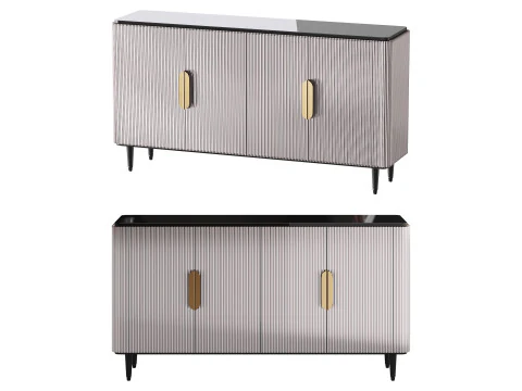 モダンなサイドボードビュッフェブラックキッチン 3Dモデル