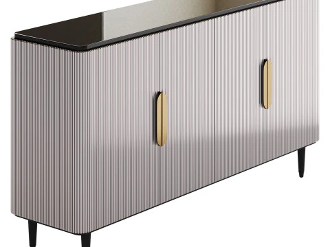 Modern Sideboard Buffet Black Kitchen 3D Model