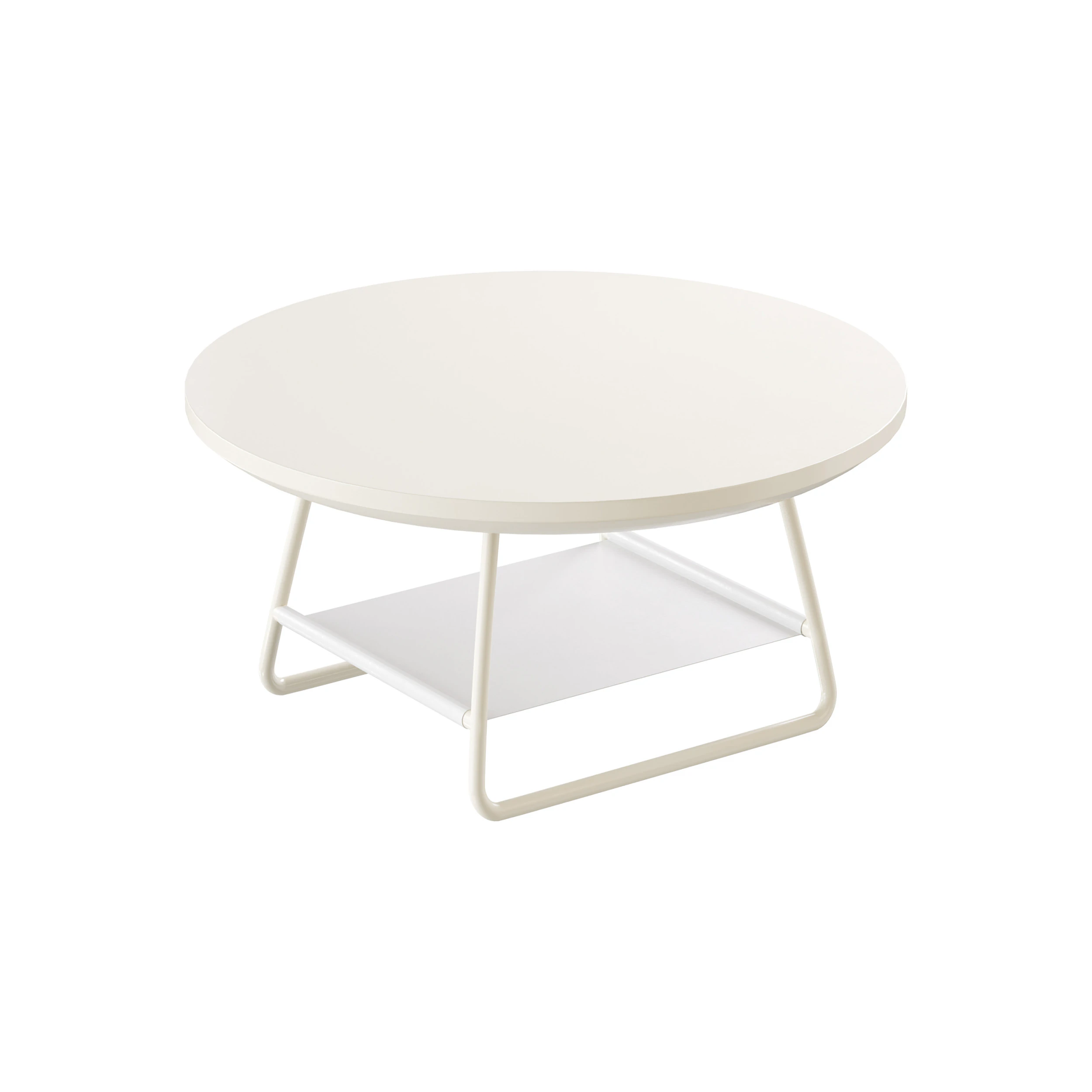 Modern Sled Round Wood Coffee Table 3D Model .c4d .max .obj .3ds .fbx .stl .blend 