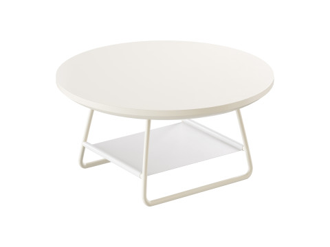 Modern Sled Round Wood Coffee Table 3D Model
