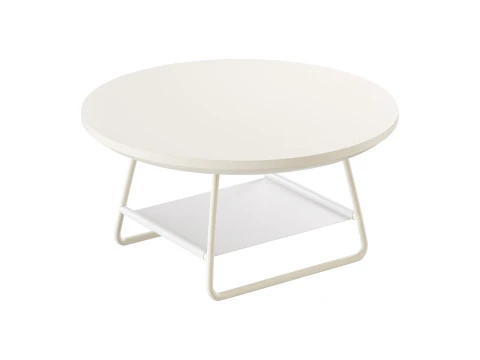 Tavolino da caff&egrave; rotondo moderno in legno a slitta Modello 3D