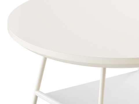 Modern Sled Round Wood Coffee Table 3D Model