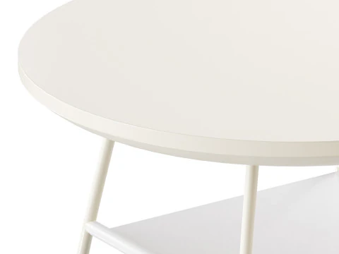 Modern Sled Round Wood Coffee Table 3D Model