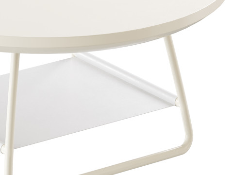 Modern Sled Round Wood Coffee Table 3D Model