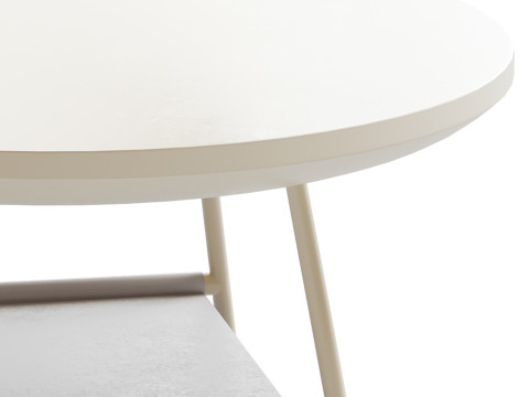 Modern Sled Round Wood Coffee Table 3D Model