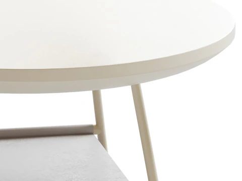 Modern Sled Round Wood Coffee Table 3D Model