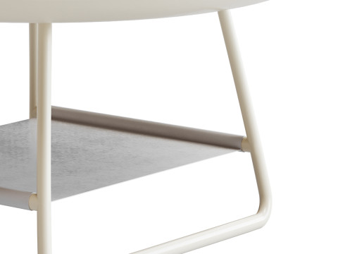 Modern Sled Round Wood Coffee Table 3D Model