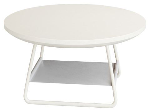 Modern Sled Round Wood Coffee Table 3D Model