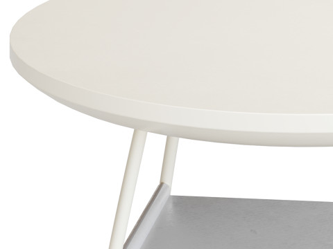 Modern Sled Round Wood Coffee Table 3D Model