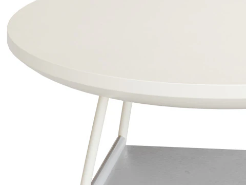 Modern Sled Round Wood Coffee Table 3D Model