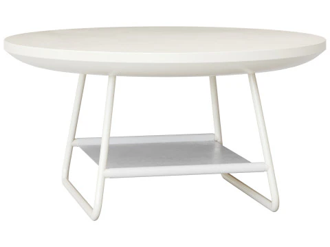 Modern Sled Round Wood Coffee Table 3D Model