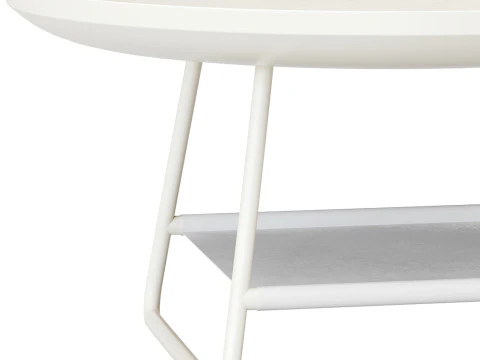 Modern Sled Round Wood Coffee Table 3D Model