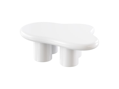 Modern Smooth Wood Abstract Coffee Table 3D 모델