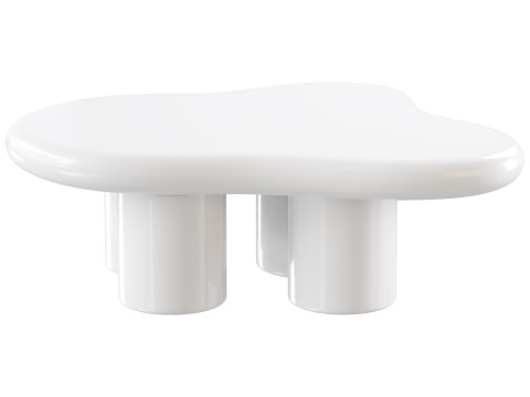 Modern Smooth Wood Abstract Coffee Table 3D Model