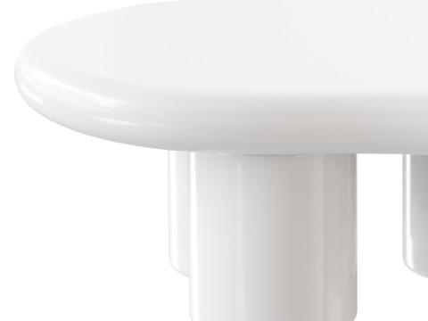 Modern Smooth Wood Abstract Coffee Table 3D Model