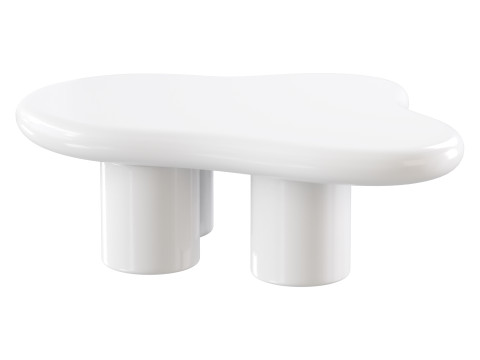 Modern Smooth Wood Abstract Coffee Table 3D Model