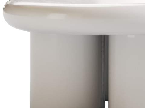 Modern Smooth Wood Abstract Coffee Table 3D Model