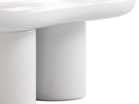 Modern Smooth Wood Abstract Coffee Table 3D Model