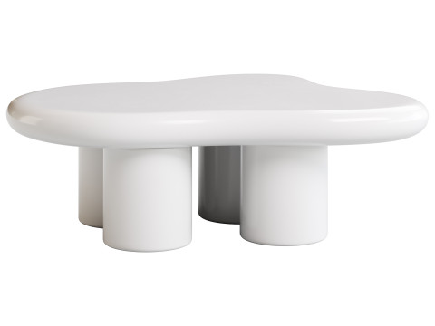 Modern Smooth Wood Abstract Coffee Table 3D Model