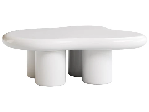 Modern Smooth Wood Abstract Coffee Table 3D Model