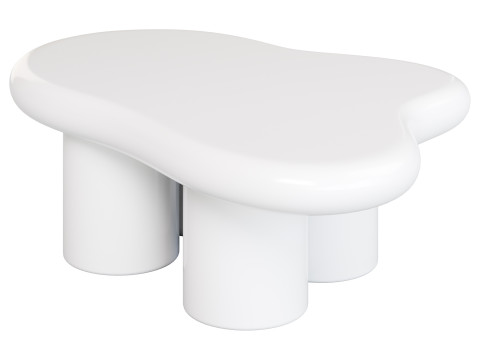 Modern Smooth Wood Abstract Coffee Table 3D Model