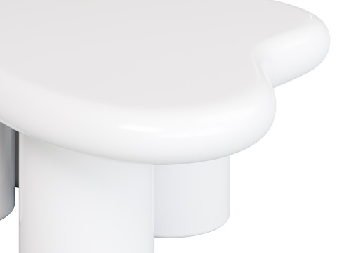 Modern Smooth Wood Abstract Coffee Table 3D Model