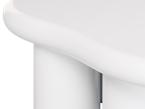 Modern Smooth Wood Abstract Coffee Table 3D Model