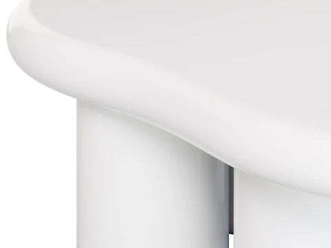 Modern Smooth Wood Abstract Coffee Table 3D Model
