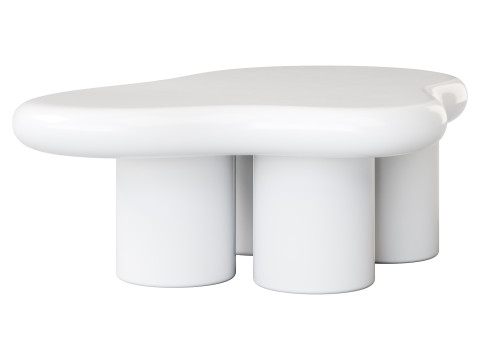 Modern Smooth Wood Abstract Coffee Table 3D Model