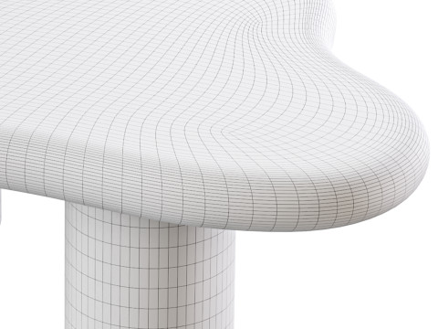 Modern Smooth Wood Abstract Coffee Table 3D Model