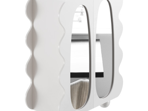 Modern White 15-Pairs Shoe Storage Modelo 3D