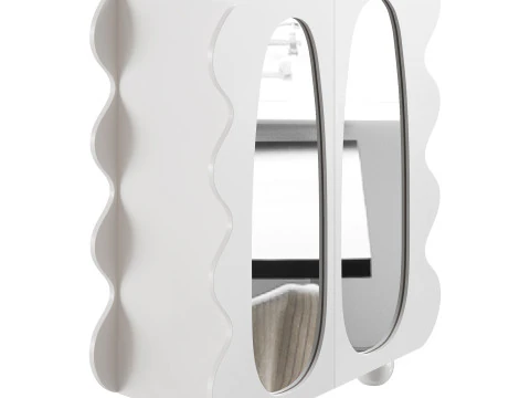 Modern White 15-Pairs Shoe Storage 3D Model