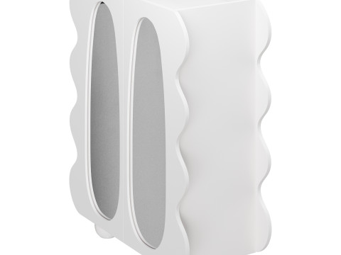 Modern White 15-Pairs Shoe Storage Modelo 3D