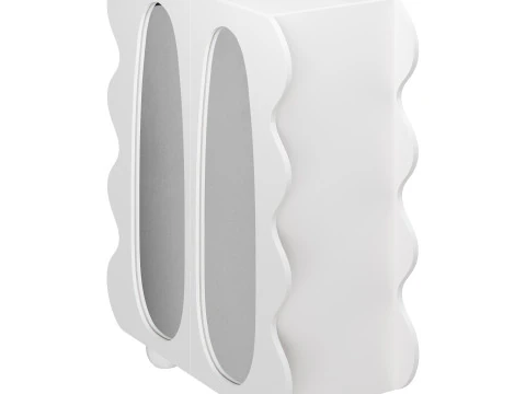 Modern White 15-Pairs Shoe Storage 3D Model