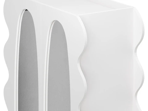 Modern White 15-Pairs Shoe Storage 3D Model